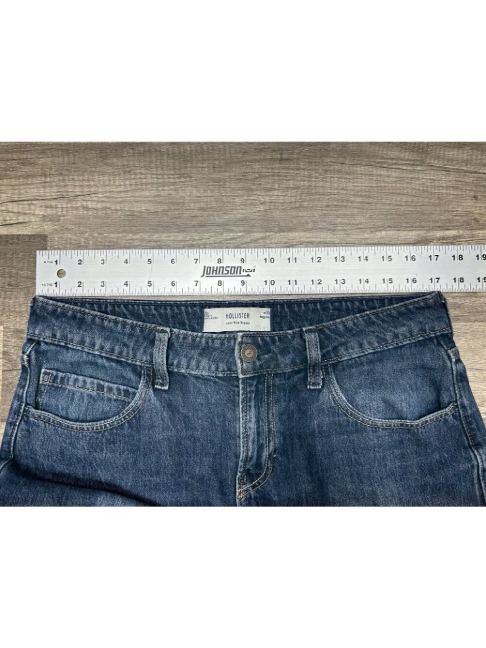 Hollister Low Rise Baggy Jeans Womens Sz 10R Blue Wide Leg Y2K Skater 34x30 - Picture 6 of 8